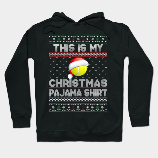 This Is My Christmas Pajama Shirt Tennis Christmas Hoodie by DragonTees